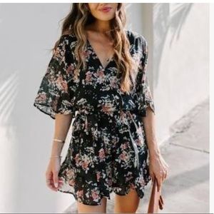 MUST GO TODAY - Vici Long-Lasting Floral Ruffle Tie Romper